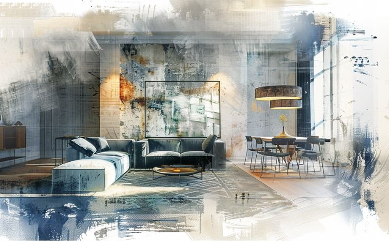 dessin de peintures artistiques abstraites pour décoration murale