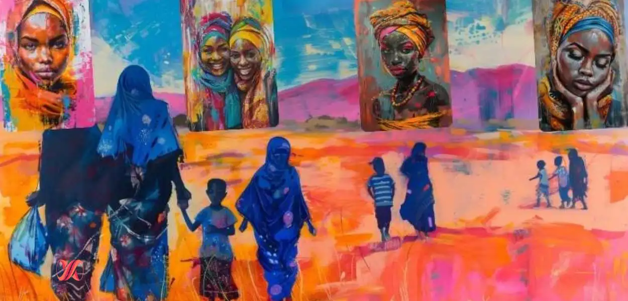 illustration de plusieurs tableaux femmes africaines